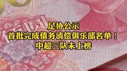 中国足协公布新赛季准入首批完成债务清偿职业俱乐部名单