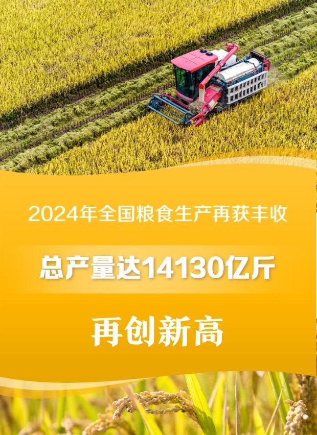 我国粮食年产量首次迈上1.4万亿斤新台阶